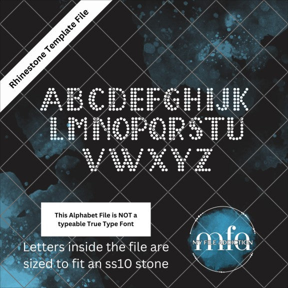 1.08 Inch Broadway Letters Rhinestone Template File