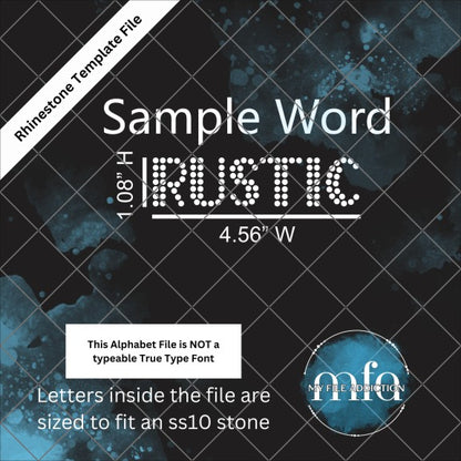 1.08 Inch Broadway Letters Rhinestone Template File