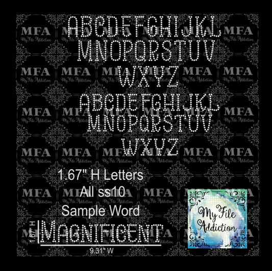 1.67" Magnificent Letters Rhinestone Digital Download File