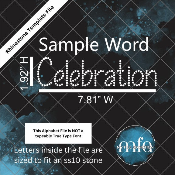 1.92" Cephine Alphabet Rhinestone Template File