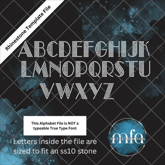 1.97 Inch Broadway Letters Rhinestone Template File