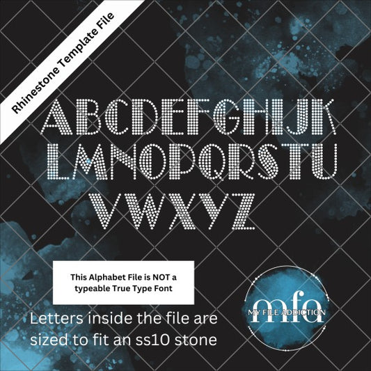 1.97 Inch Broadway Letters Rhinestone Template File