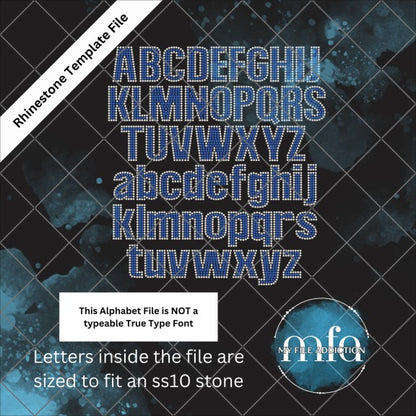 2.28 Inch Impact 2 Color Letters Rhinestone Template File