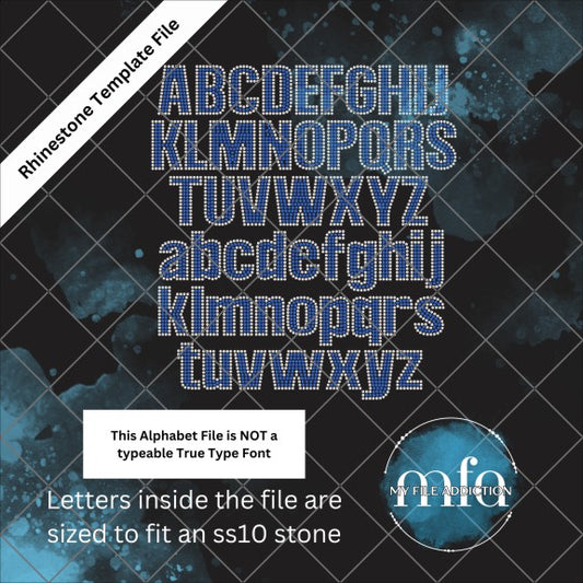 2.28 Inch Impact 2 Color Letters Rhinestone Template File