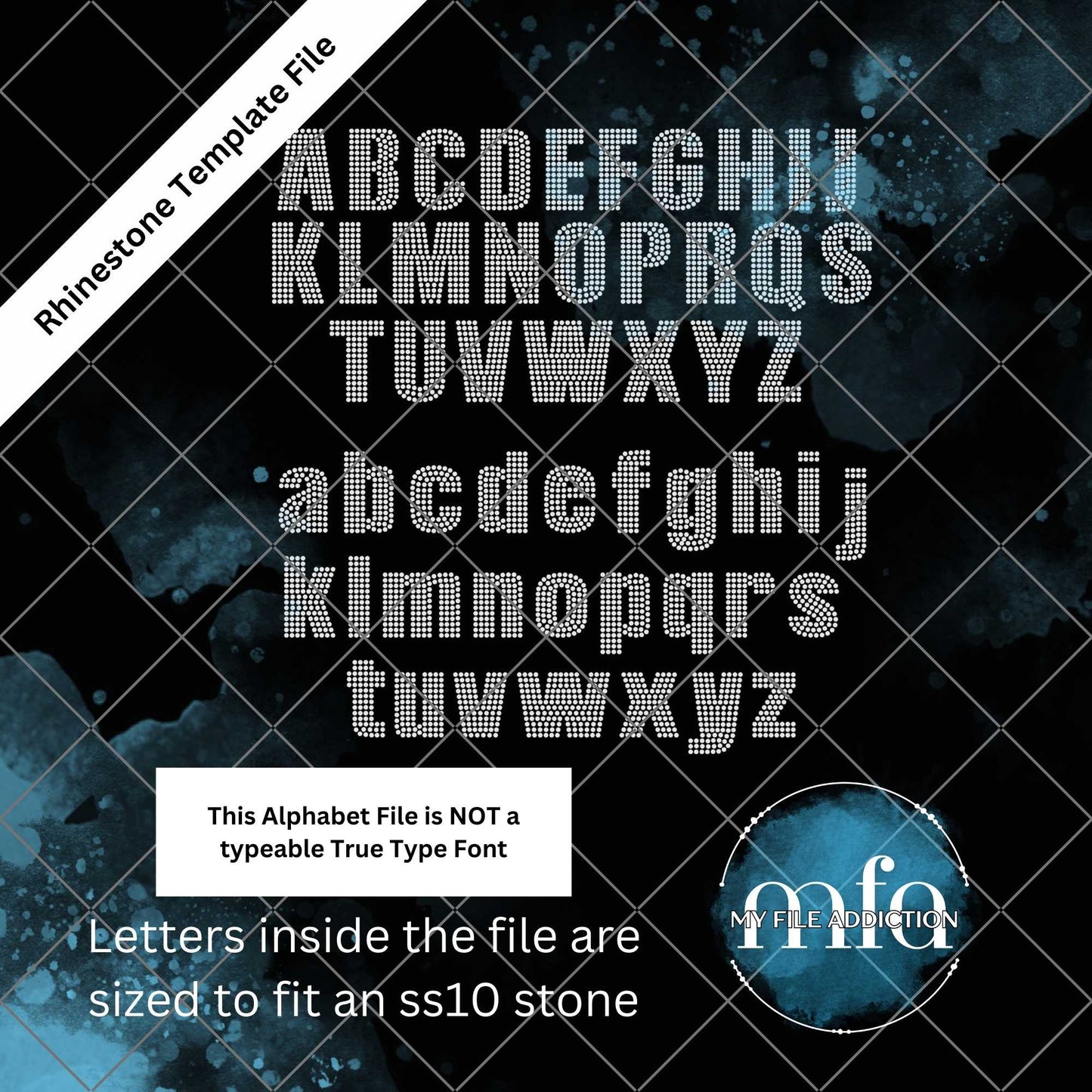 2.28 Inch Impact Letters Rhinestone Template File