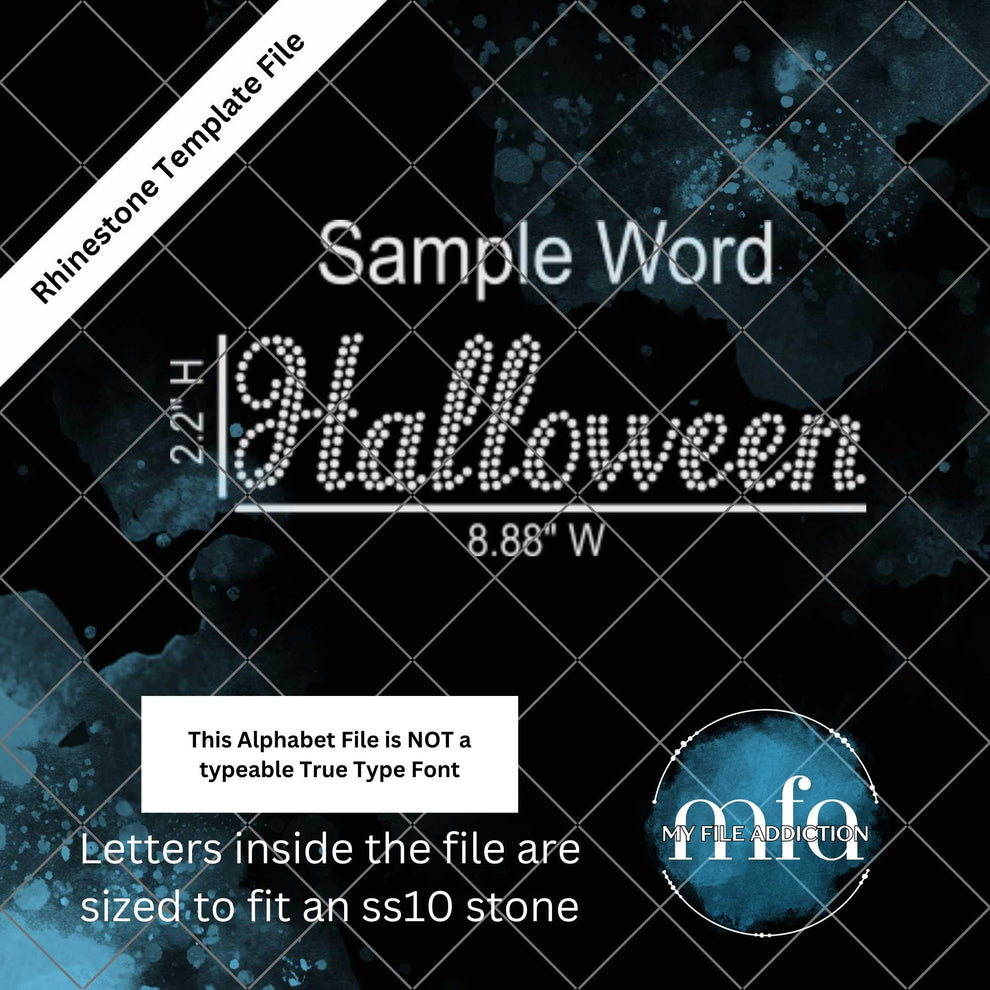 My File Addiction - 2.2 Inch Sam Script Letters Rhinestone Template File