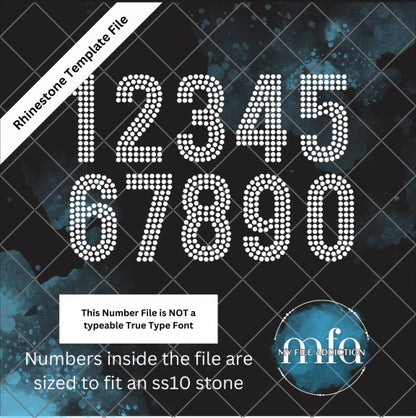 2.48 Inch Numbers Rhinestone Template File