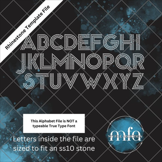 2.5 Inch Disco Letters Rhinestone Template File
