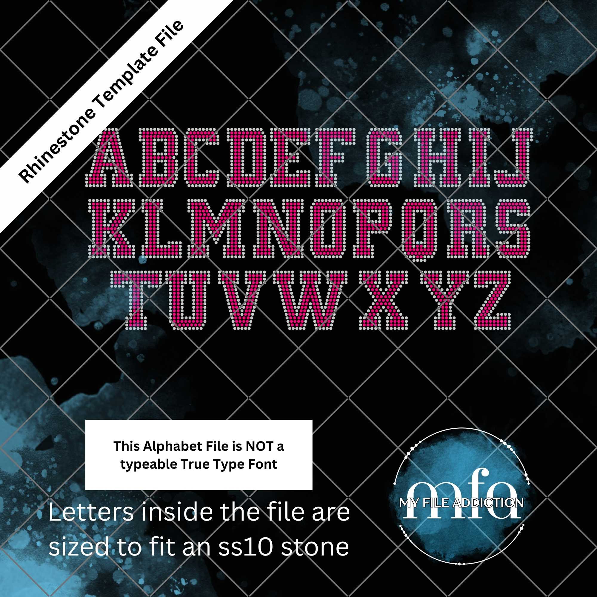 My File Addiction - 2.6 Inch College Bold Letters Rhinestone Template File