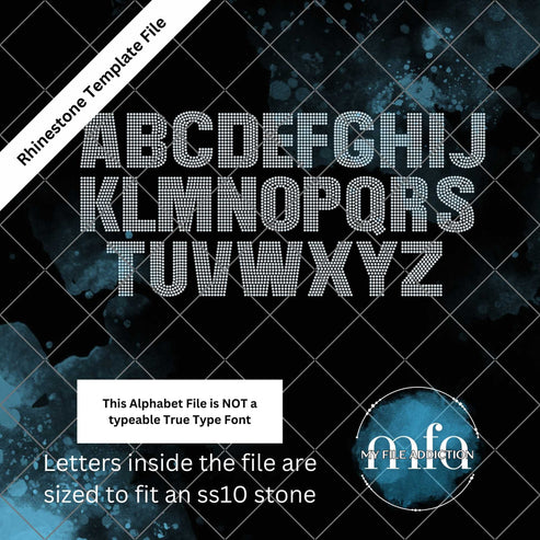 My File Addiction - 2.84 Inch Bold Letters Rhinestone Template File