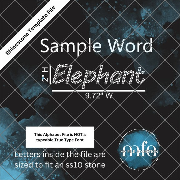 2 Inch MV Boli Alphabet Rhinestone Template File