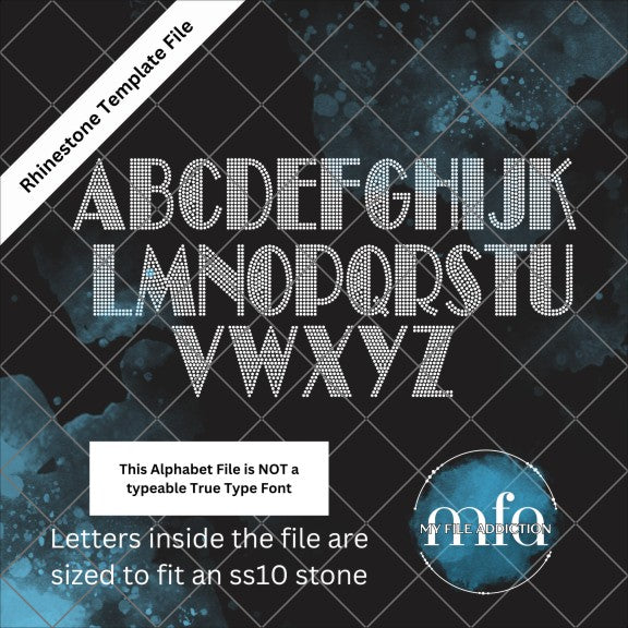 3.05 Inch Broadway Letters Rhinestone Template File