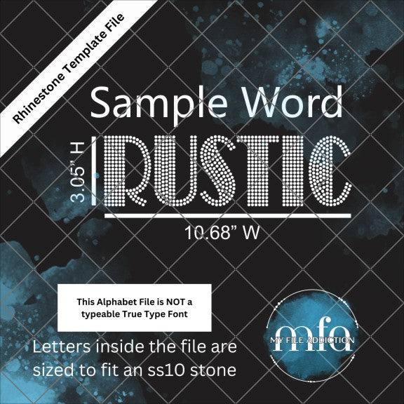 3.05 Inch Broadway Letters Rhinestone Template File
