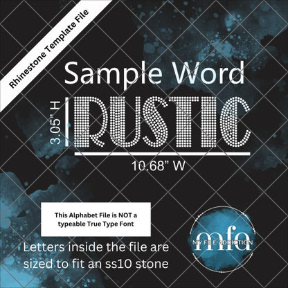 3.05 Inch Broadway Letters Rhinestone Template File
