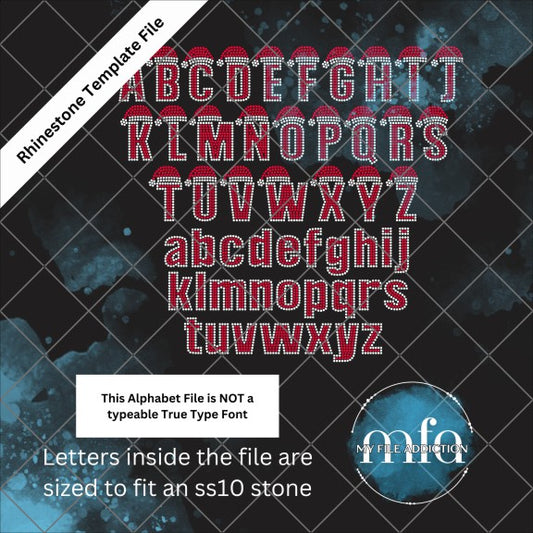 3.25 Inch Impact Santa Hat Letters Rhinestone Template File