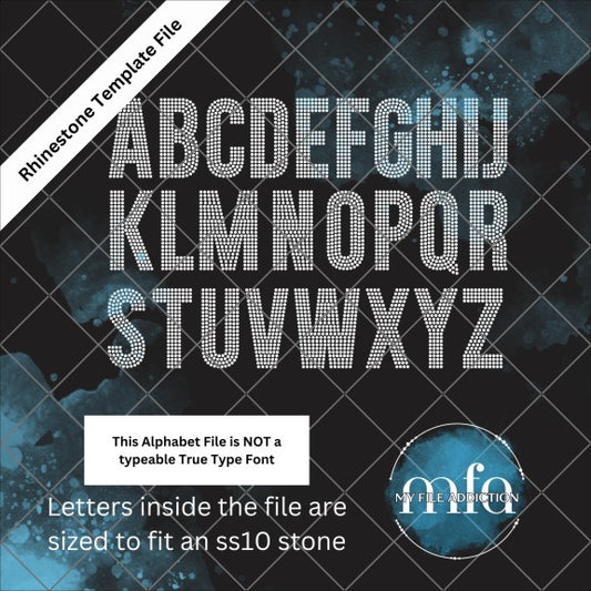 3.35 Inch BebasNeue Letters Rhinestone Template File