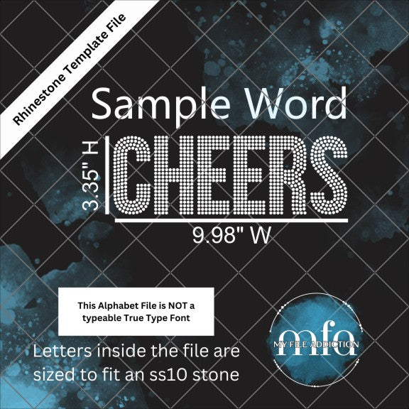 3.35 Inch BebasNeue Letters Rhinestone Template File - My File Addiction