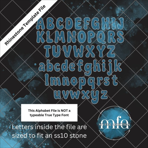 4.07 Inch Candy Letters Rhinestone Template File