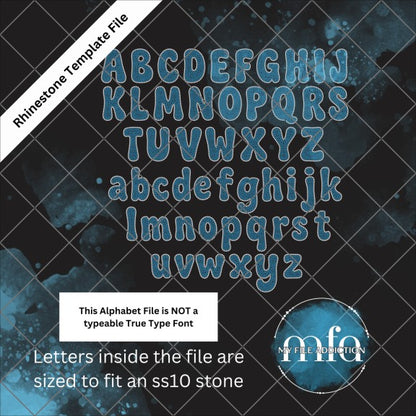 4.07 Inch Candy Letters Rhinestone Template File