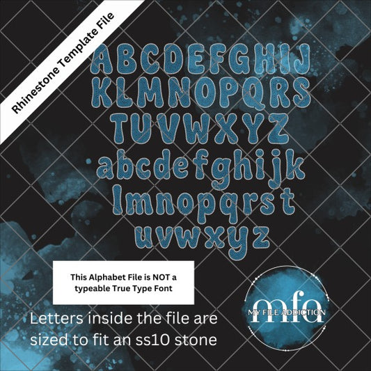 4.07 Inch Candy Letters Rhinestone Template File