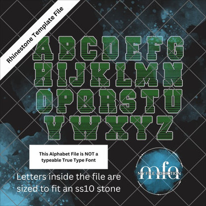 4 Inch College Gradient Letters Rhinestone Template File - My File Addiction
