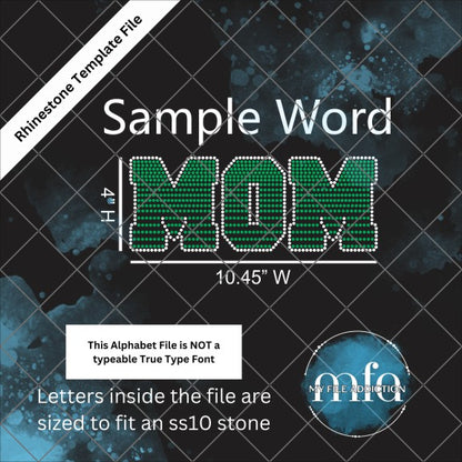 4 Inch College Gradient Letters Rhinestone Template File - My File Addiction
