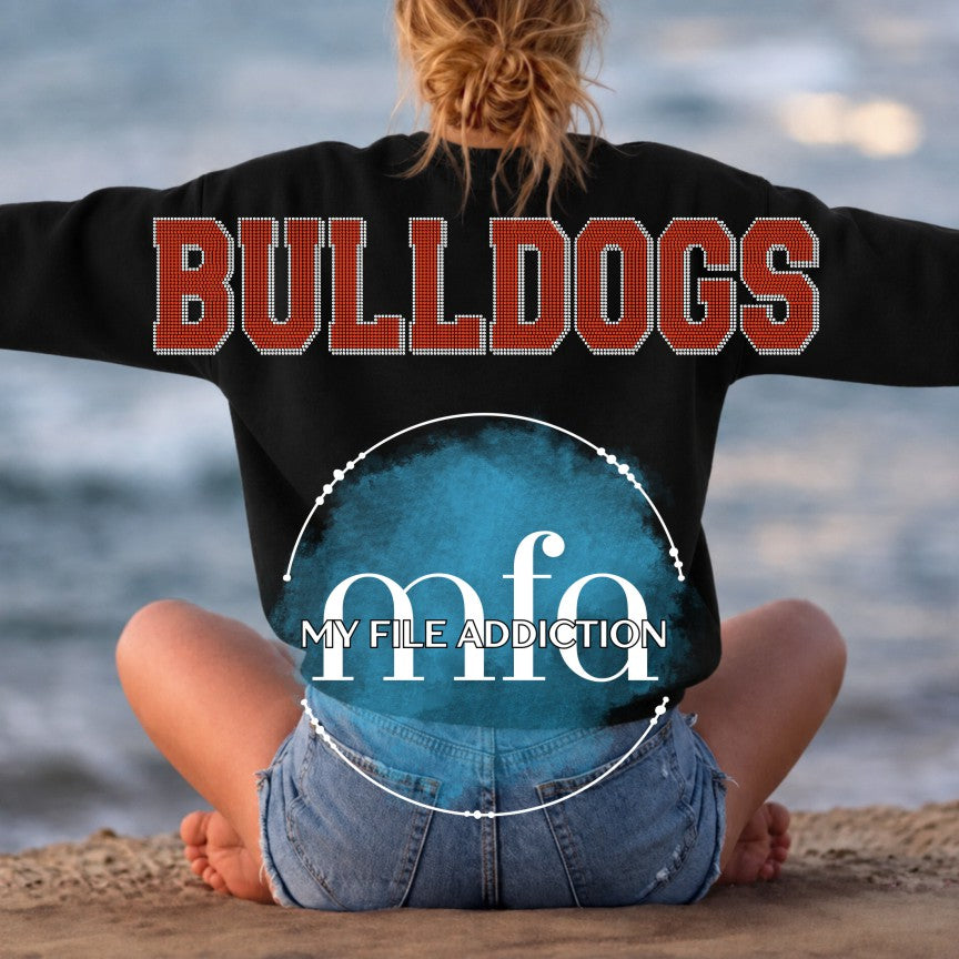 6.24 Inch Athletic Shadow Letters Rhinestone Template File
