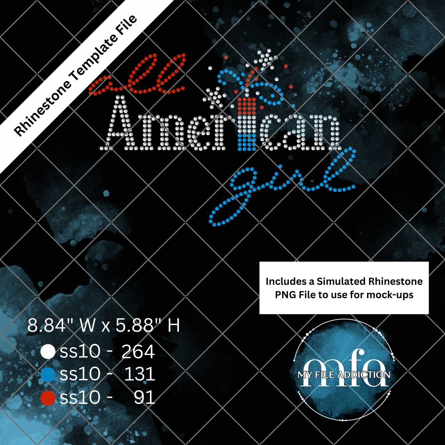 All American Girl Rhinestone Template File