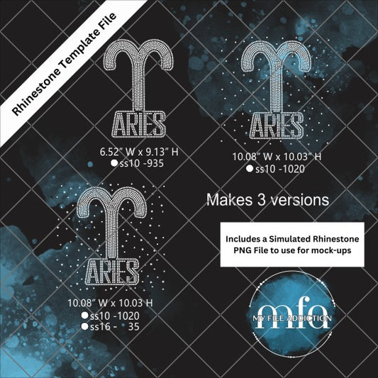 Aries Scatter Rhinestone Template File