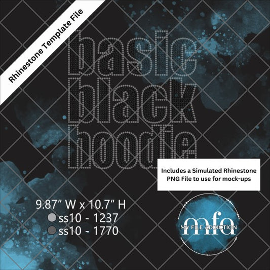 Basic Black Hoodie Rhinestone Template File