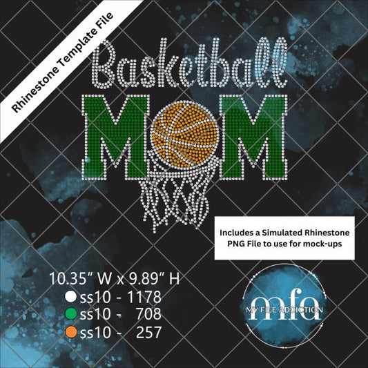 Basketball Mom 1 Rhinestone Template File