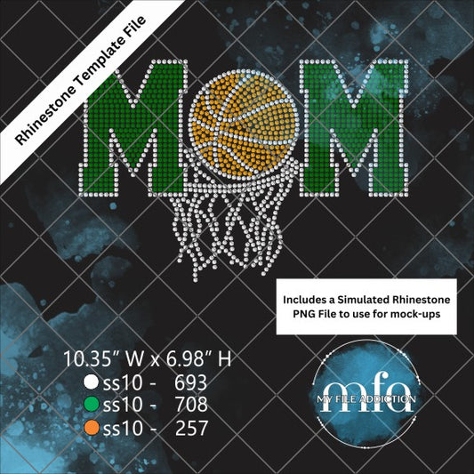 Basketball Mom 2 Rhinestone Template File
