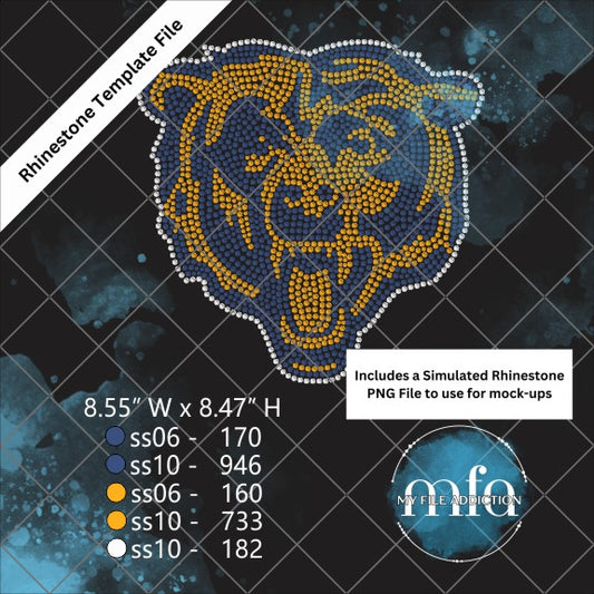 Bear 2 Rhinestone Template File