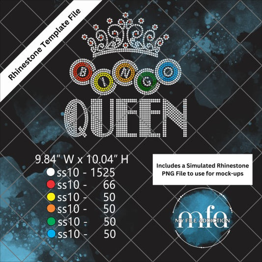 Bingo Queen Rhinestone Template File