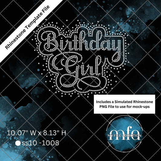 Birthday Girl Scatter Rhinestone Template File