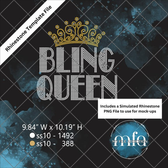 Bling Queen 2 Rhinestone Template File