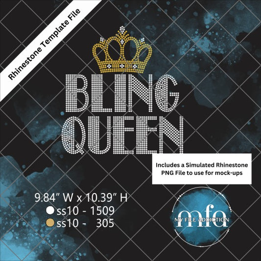 Bling Queen 3 Rhinestone Template File
