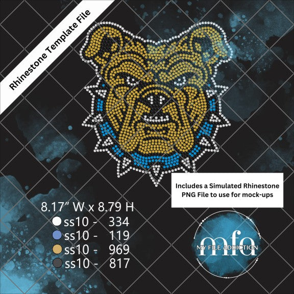Bulldog Rhinestone Template File