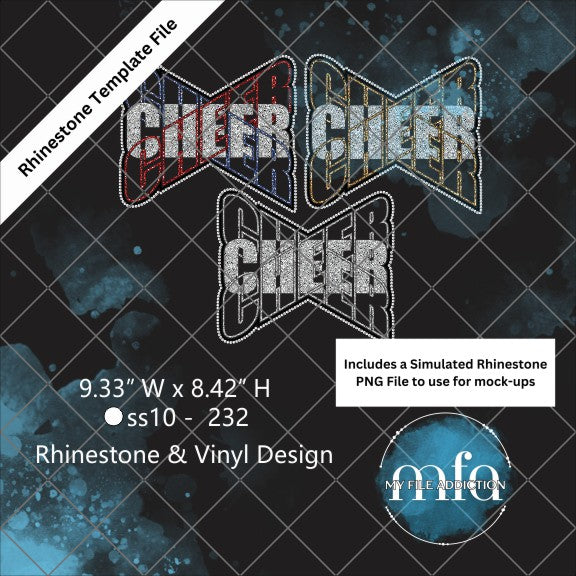 Cheer 3D Crisscross Vinyl & Rhinestone Template File