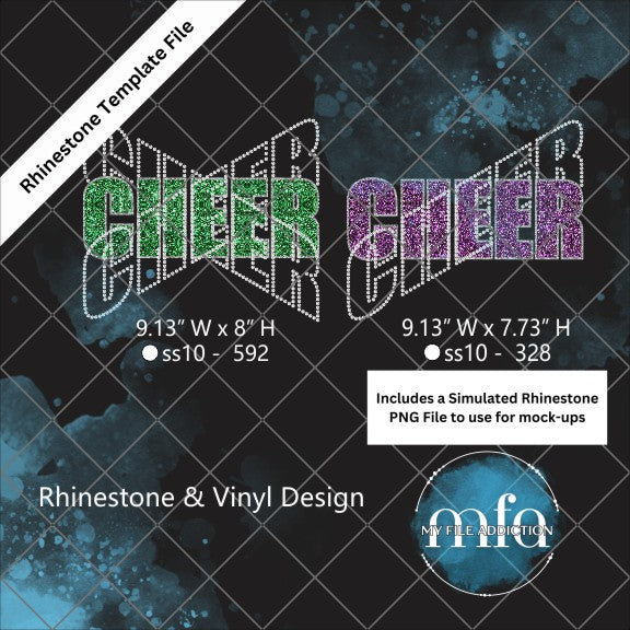 Cheer 3D Crisscross 2 Vinyl & Rhinestone Template File