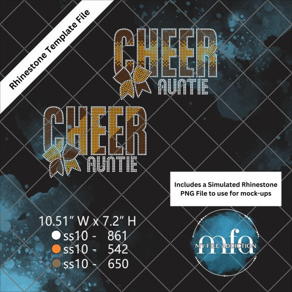 Cheer Auntie 2 Layouts Rhinestone Template File