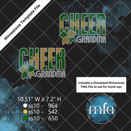 Cheer Grandma 2 Layouts Rhinestone Template File
