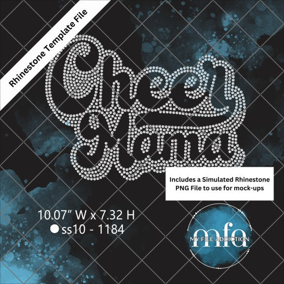 Cheer Mama Retro Rhinestone Template File