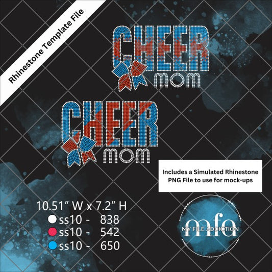 Cheer Mom 2 Layouts Rhinestone Template File
