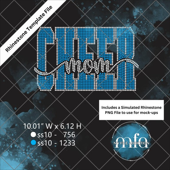 Cheer Mom Bold Script Rhinestone Digital Download File - My File Addiction