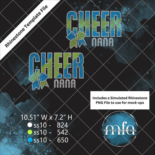 Cheer Nana 2 Layouts Rhinestone Template File