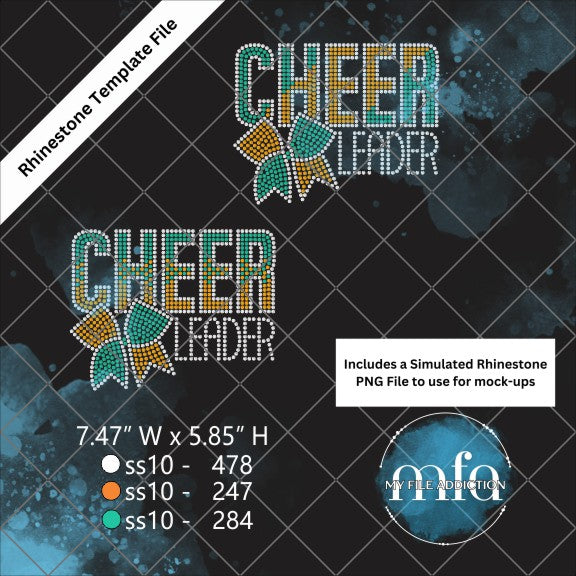 Cheerleader 2 Layouts Small Rhinestone Template File