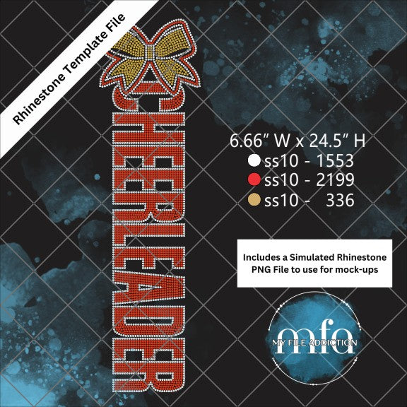 Cheerleader Vertical Rhinestone Template File