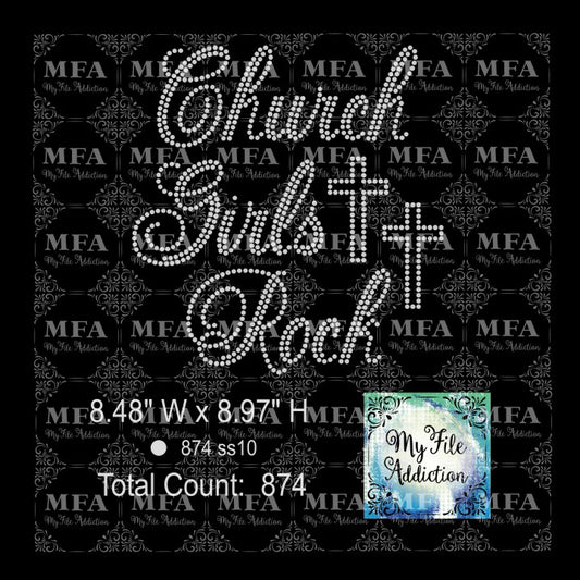 Church Girls Rock Rhinestone Digital Download File