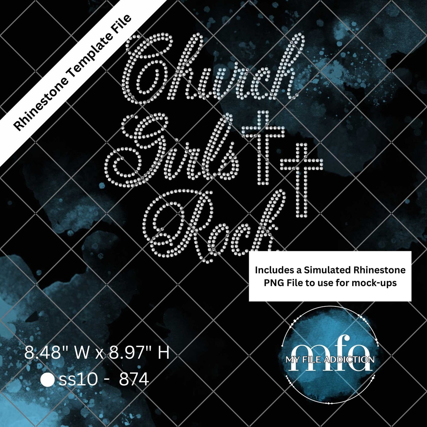 Church Girls Rock Rhinestone Template File